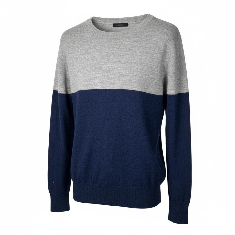 Slate & Stone Womens XL Sweater Wool‎ Quentin Gray Navy Color Block New W/Tags